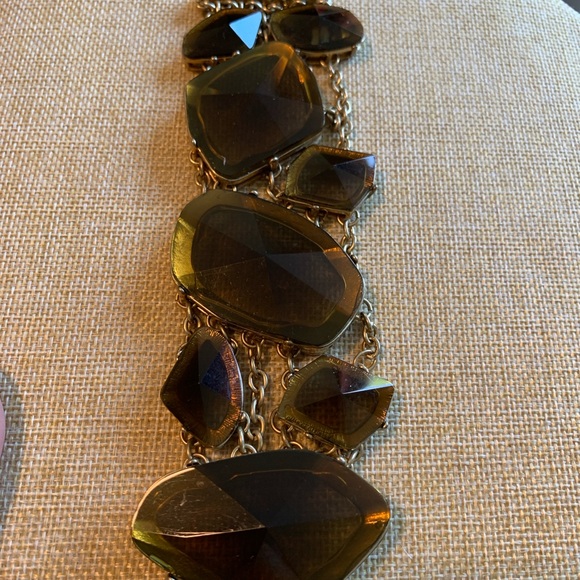 Banana Republic very chunky statement bracelet. Faux smokey topaz. - Picture 4 of 9